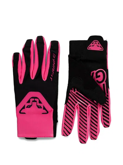 Dynafit Dna Logo-print Striped-pattern Gloves In Multi