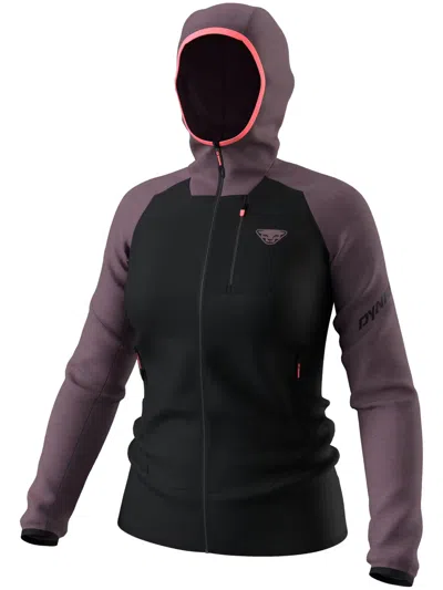 Dynafit Hooded Jacket With Fitted Silhouette And Contrasting Sleeves In Black