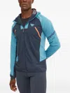 Dynafit Hooded Panelled Lightweight Jacket In Blue