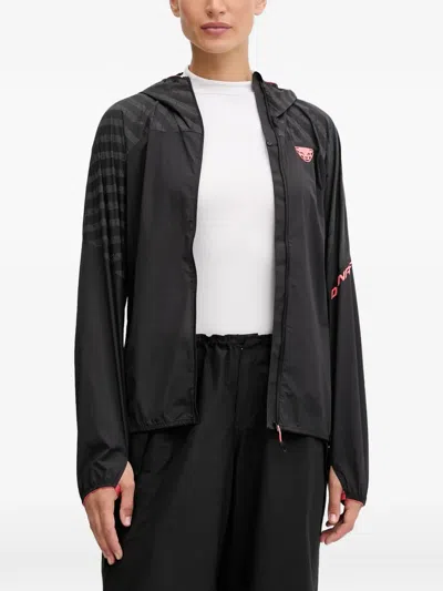 Dynafit Trail Reflective Wind Hooded Lightweight Jacket In Black