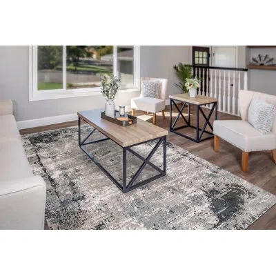 Dynamic Rugs Abstract Area Rug In Grey/blue In Blue;gray