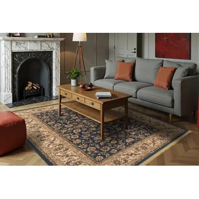 Dynamic Rugs Cirro Fisher Wool Grey/ivory Area Rug In Blue