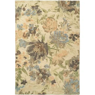 Dynamic Rugs Rectangle Wool Area Rug In Ivory
