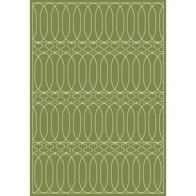 Dynamic Rugs Trend Dark Green Geometric Area Rug