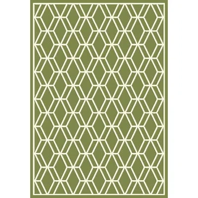 Dynamic Rugs Trend Geometric Green Area Rug In Green,ivory
