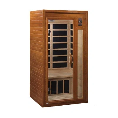 Dynamic Saunas Barcelona Elite 1 Person Indoor Bluetooth Compatible Far Infrared Sauna With Remote Control In Hemlo In Brown