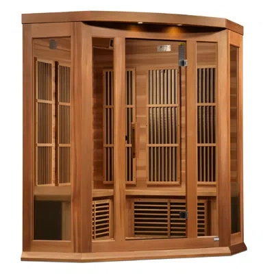 Dynamic Saunas Dynamic Infrared  3 - Person Indoor Bluetooth Compatible Far Infrared Sauna In Cedar In Canadian Red Cedar Wood