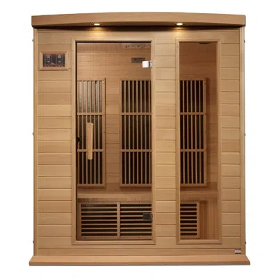 Dynamic Saunas Dynamic Infrared Saunas 3 - Person Indoor Bluetooth Compatible Far Infrared Sauna In Hemlock In Brown
