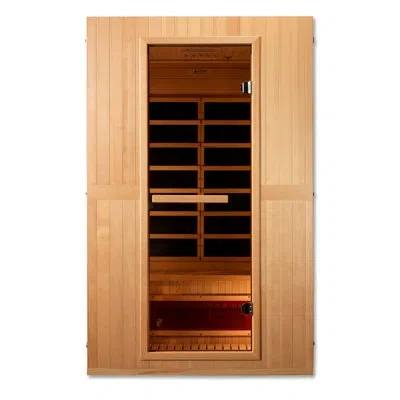 Dynamic Saunas Dynamic Infrared Serenity Dual Tech 2 Person Bluetooth Compatible Far Infrared Hemlock Sauna In Natural Honey Blond