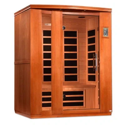 Dynamic Saunas Lugano 3 - Person Indoor Bluetooth Compatible Far Infrared Sauna With Remote Control In Hemlock