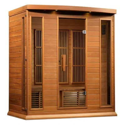 Dynamic Saunas Maxxus Series 4 Person Far Infrared Sauna In Natural Brown
