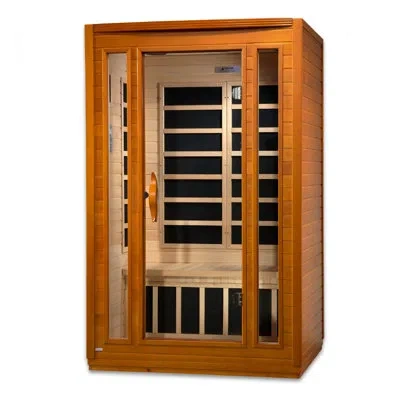 Dynamic Saunas San Marino 2-person Low Emf Far Infrared Sauna In Canadian Hemlock In Brown