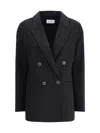 Dynamis Studio Wool Blazer Coat In Black