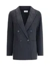 Dynamis Studio Wool Blazer Coat In Blue