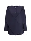 Dynamis Studio Wool Scarf Coat In Blue