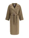 Dynamis Studio Double-breasted Long Coat In Brown