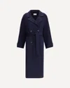 Dynamis Studio Double-breasted Long Coat In Blue