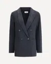 Dynamis Studio Wool Blazer Coat In Gray