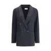 Dynamis Studio Wool Blazer Coat In Gray