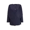 Dynamis Studio Wool Scarf Coat In Blue