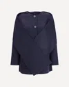 Dynamis Studio Wool Scarf Coat In Blue