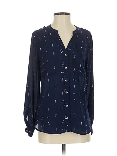 Pre-owned Dynamite Long Sleeve Blouse In Blue