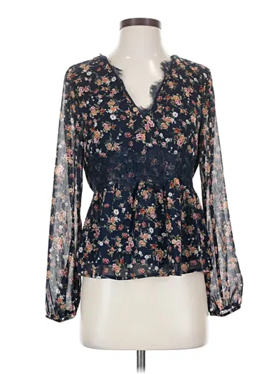 Pre-owned Dynamite Long Sleeve Blouse In Blue