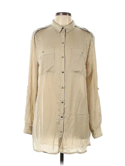 Pre-owned Dynamite Long Sleeve Blouse In Brown