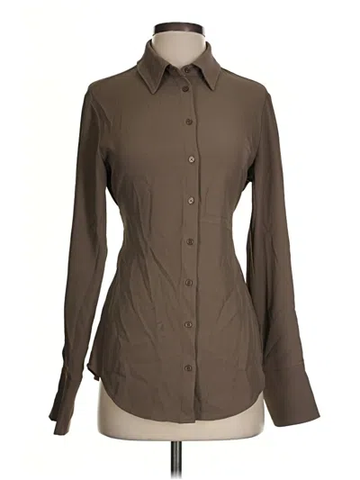 Pre-owned Dynamite Long Sleeve Blouse In Brown