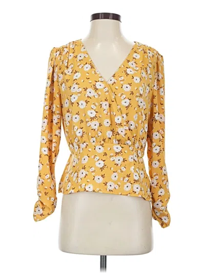 Pre-owned Dynamite Long Sleeve Blouse In Yellow