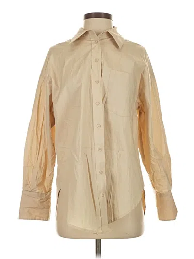 Pre-owned Dynamite Long Sleeve Button Down Shirt In Brown