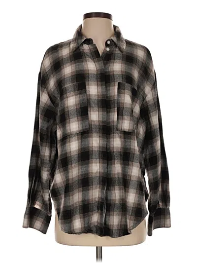 Pre-owned Dynamite Long Sleeve Button Down Shirt In Gray