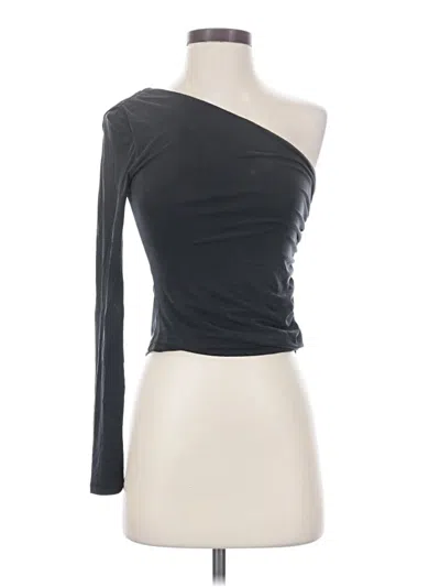 Pre-owned Dynamite Long Sleeve Top Black One Shoulder Neckline Tops