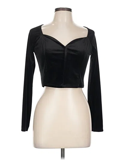 Pre-owned Dynamite Long Sleeve Top Black Sweetheart Neckline Tops