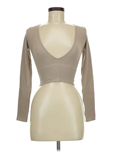 Pre-owned Dynamite Long Sleeve T-shirt In Tan