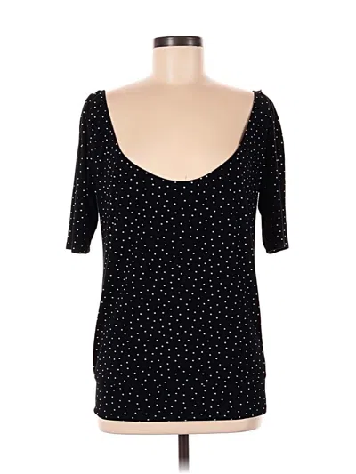 Pre-owned Dynamite Short Sleeve Top Black Polka Dots Pattern Sweetheart Neckline Tops