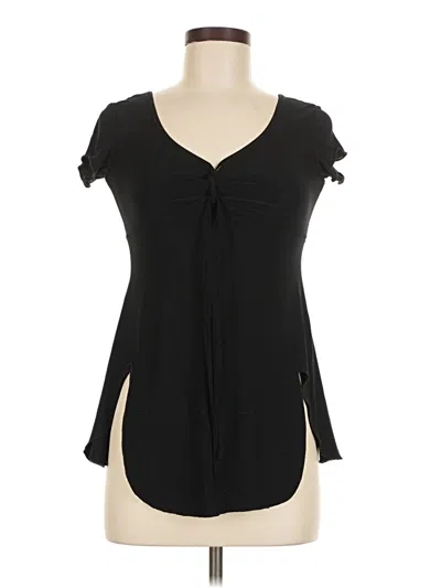 Pre-owned Dynamite Short Sleeve Top Black Sweetheart Neckline Tops