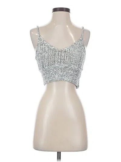 Pre-owned Dynamite Tank Top Silver Strapless Neckline Tops