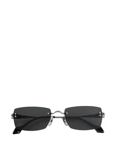 Dyrka Rimless Rectangle Sunglasses In Black