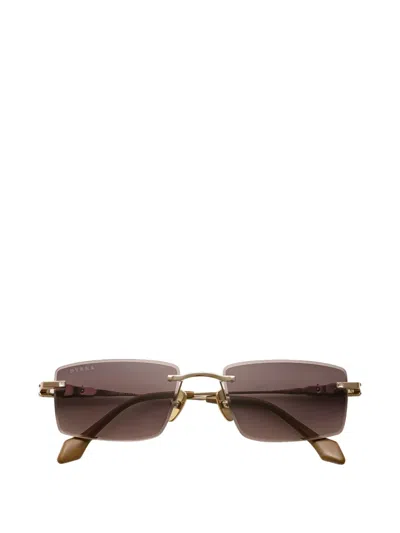 Dyrka Rimless Rectangle Sunglasses In Brown