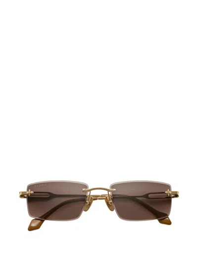 Dyrka Square Rimless Sunglasses In Brown