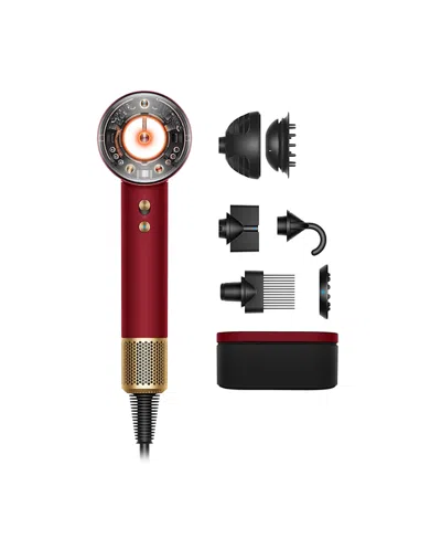 Dyson Supersonic Nural Hair Dryer In Red Velvet/gold