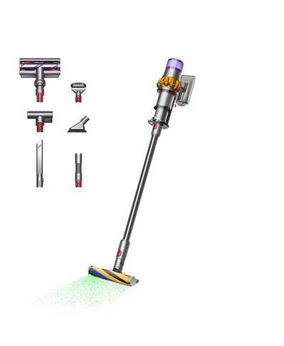 Dyson V15 Detect Absolute + Car Cleaning Kit Cordless Vacuum Yellow/nickel In Gray