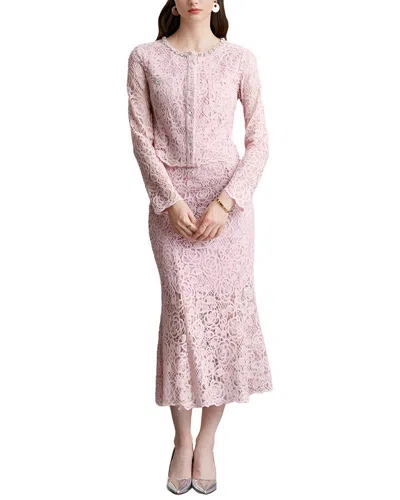 Dza 2pc Blouse & Skirt Set In Pink