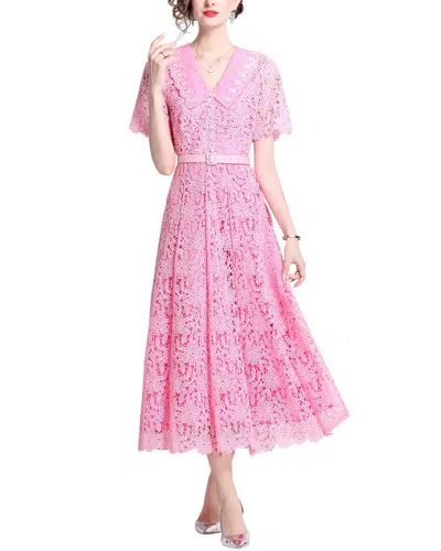 Dza Midi Dress In Pink