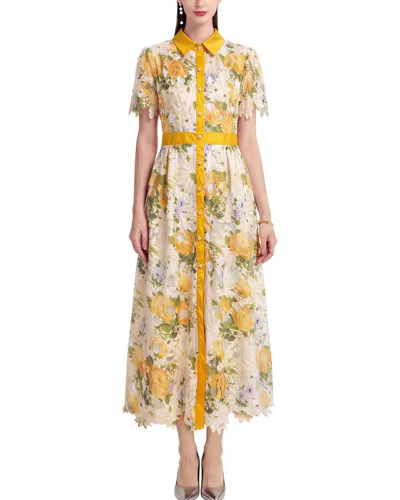Dza Midi Dress In Yellow