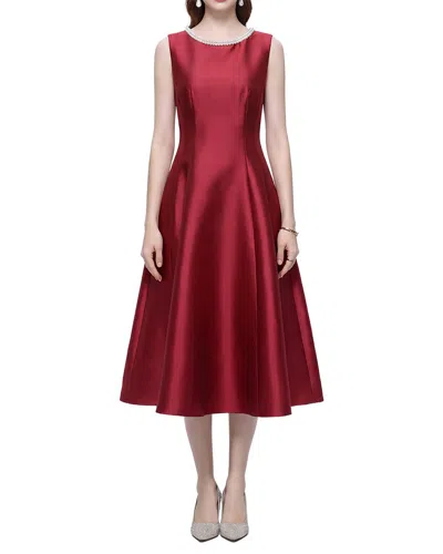 Dza Midi Dress In Burgundy