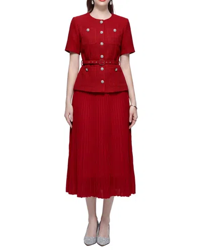 Dza Midi Dress In Red