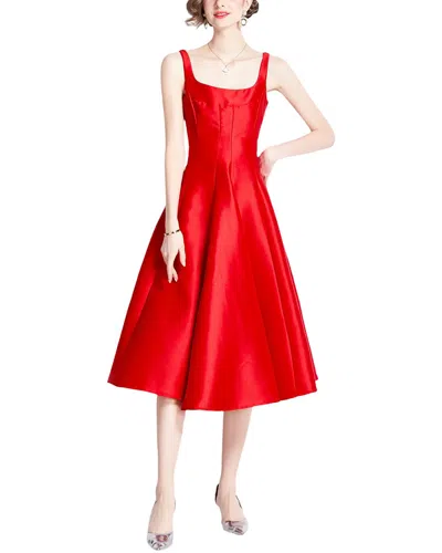 Dza Midi Dress In Red