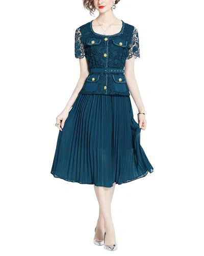 Dza Midi Dress In Blue